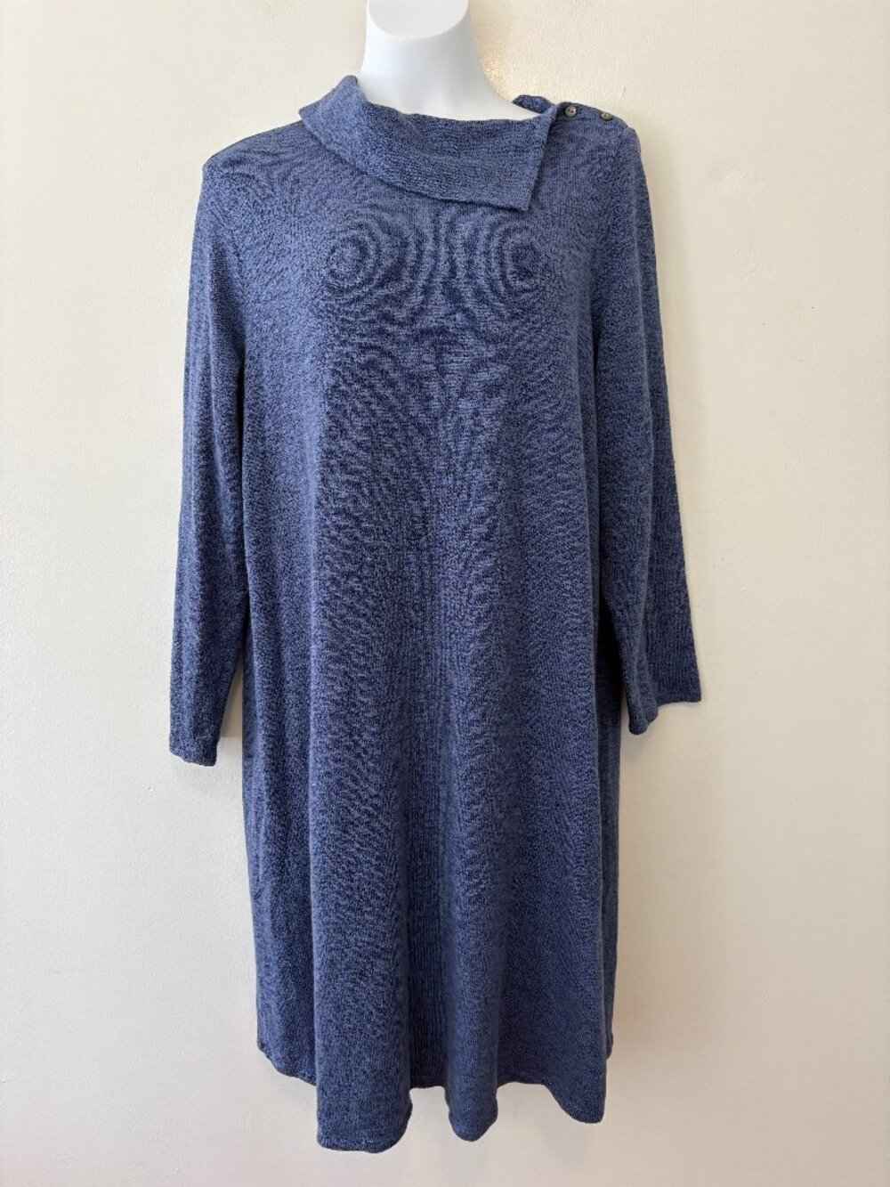 Pure Jill Heather Blue Long Sleeve Sweater Dress Size XL J Jill